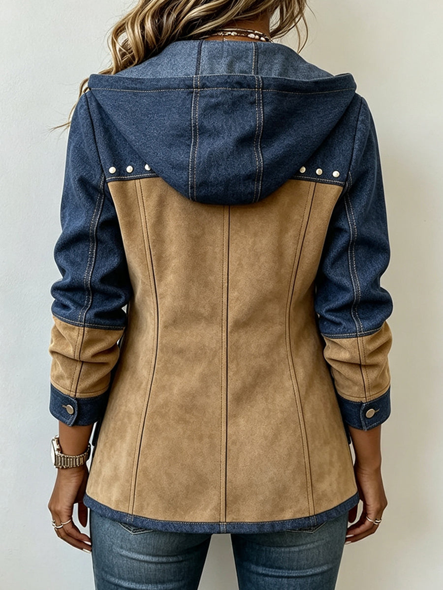 Sadie Western-inspired two-tone jacket by Bennett and Lowe, featuring a stylish design with contrasting colors and detailed stitching.