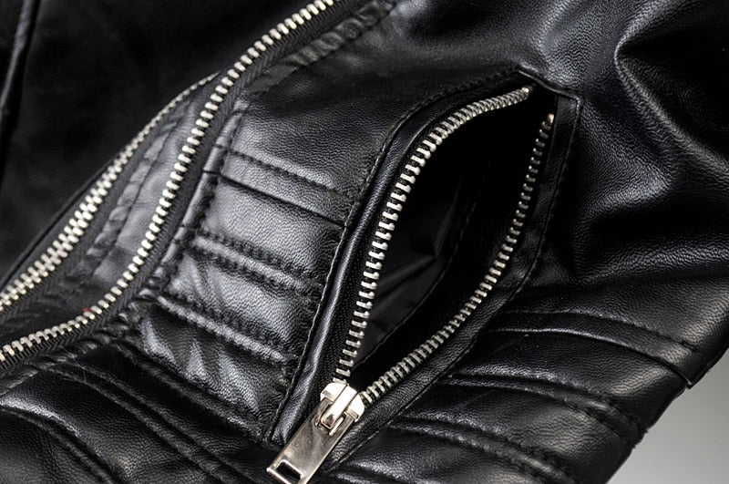 Women's Biker Jacket Zip Up Faux Leather Moto Casual