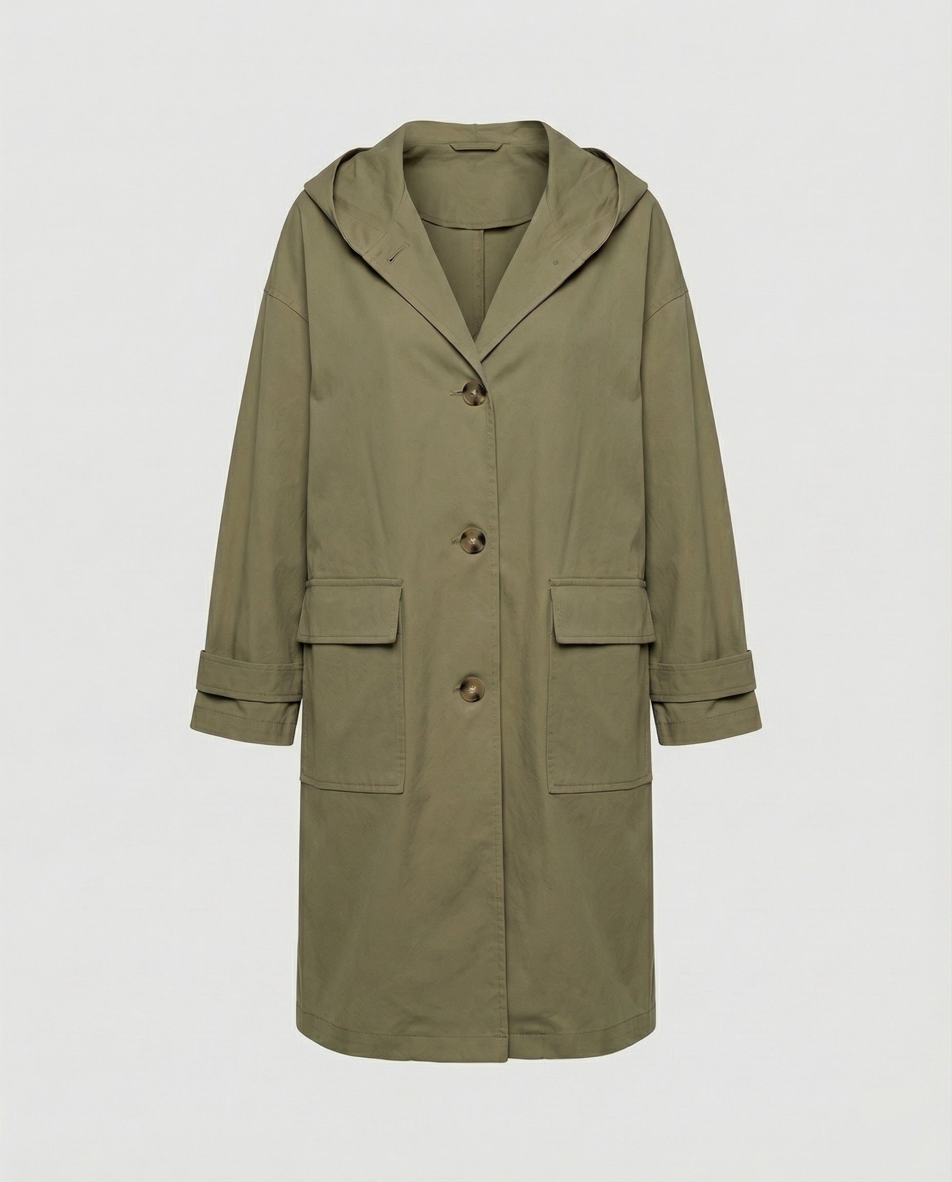 Women's Long Waterproof Trench Coat with Windproof Protection