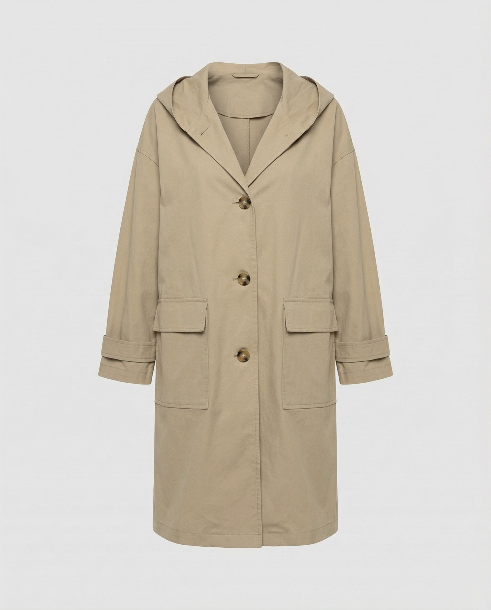 Women's Long Waterproof Trench Coat with Windproof Protection