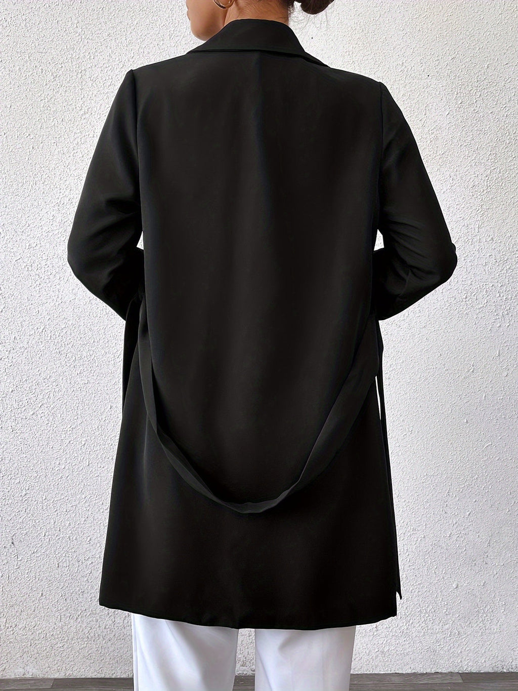 Women's Reversible Long Coat Bow Belt Trench Two Sided