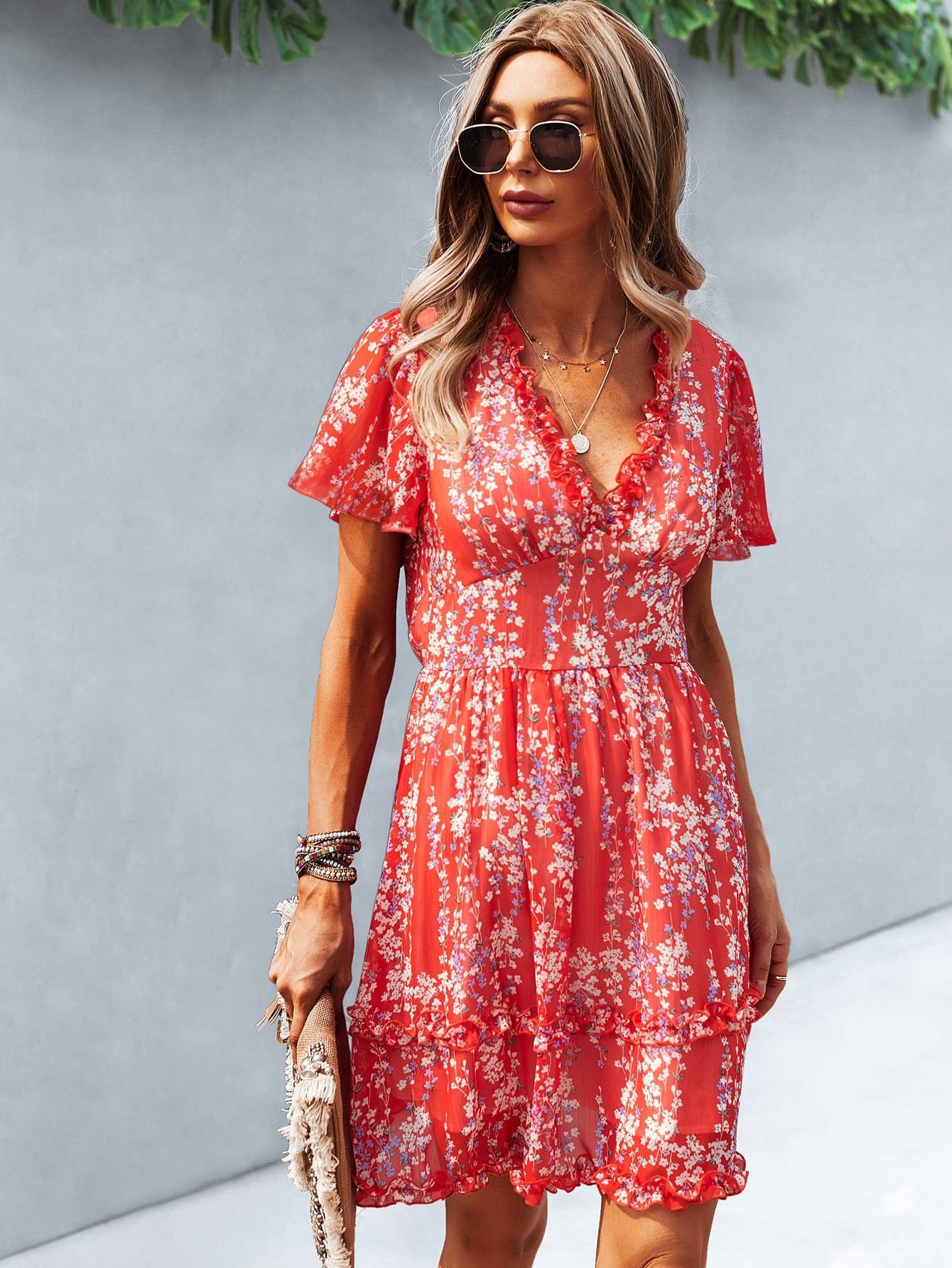 Boho Floral Dress Summer Holiday