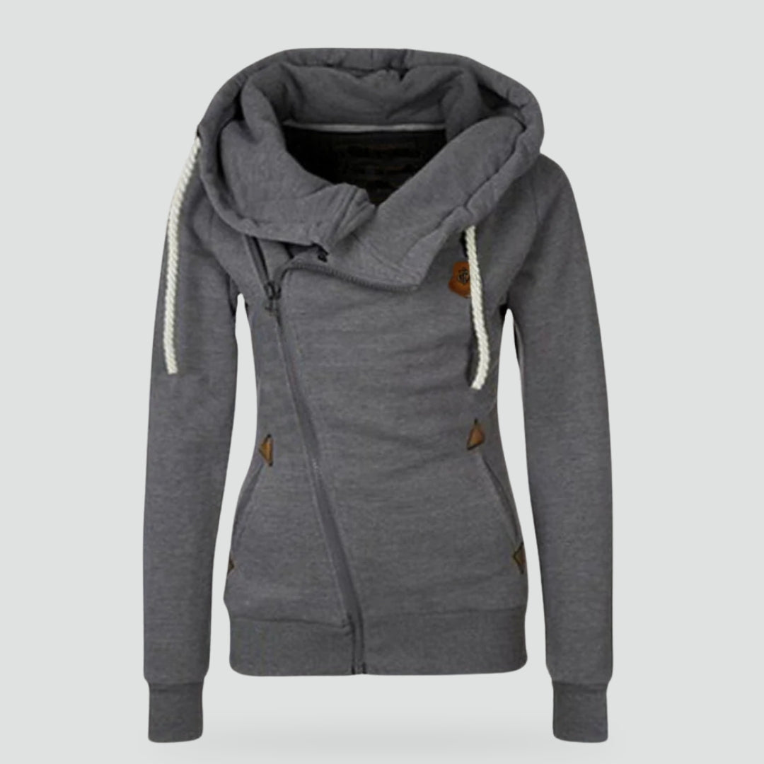 The Asymmetric Hooded Zip Jacket