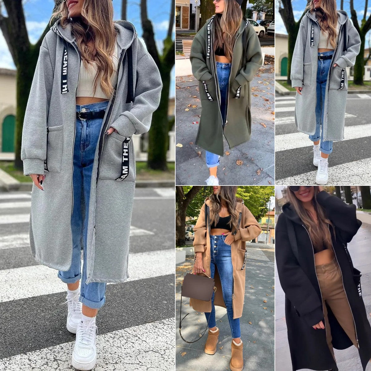 Oversized Hoodie Coat Long Cut Comfort Relaxed Casual