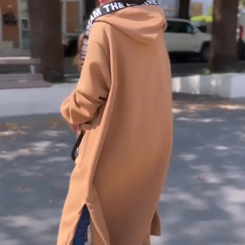 Oversized Hoodie Coat Long Cut Comfort Relaxed Casual
