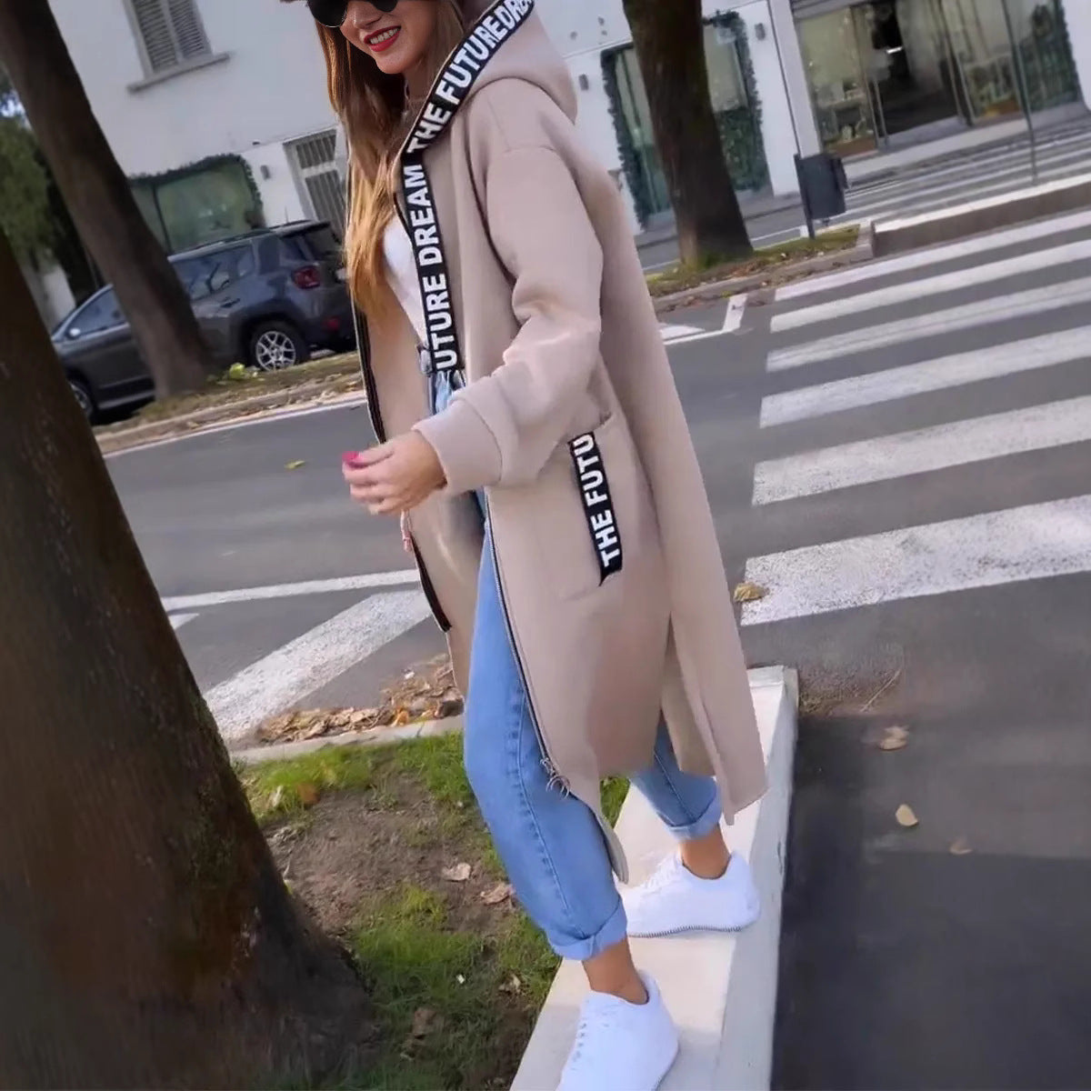 Oversized Hoodie Coat Long Cut Comfort Relaxed Casual