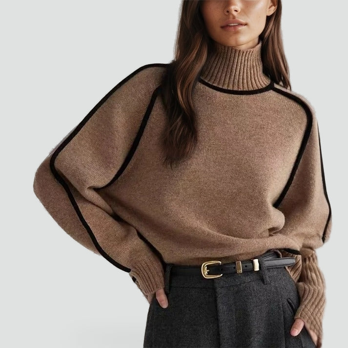 The Contrast Trim Roll Neck Jumper