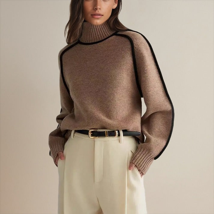 The Contrast Trim Roll Neck Jumper