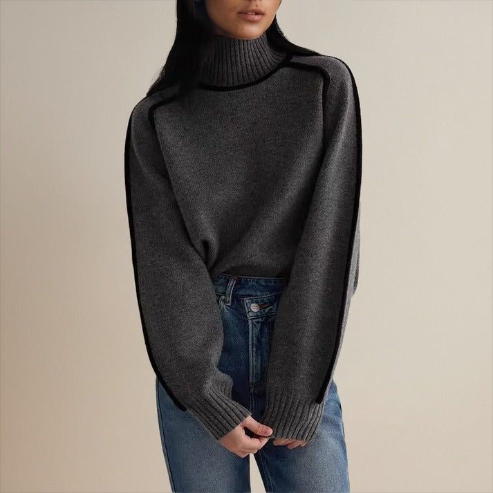 The Contrast Trim Roll Neck Jumper