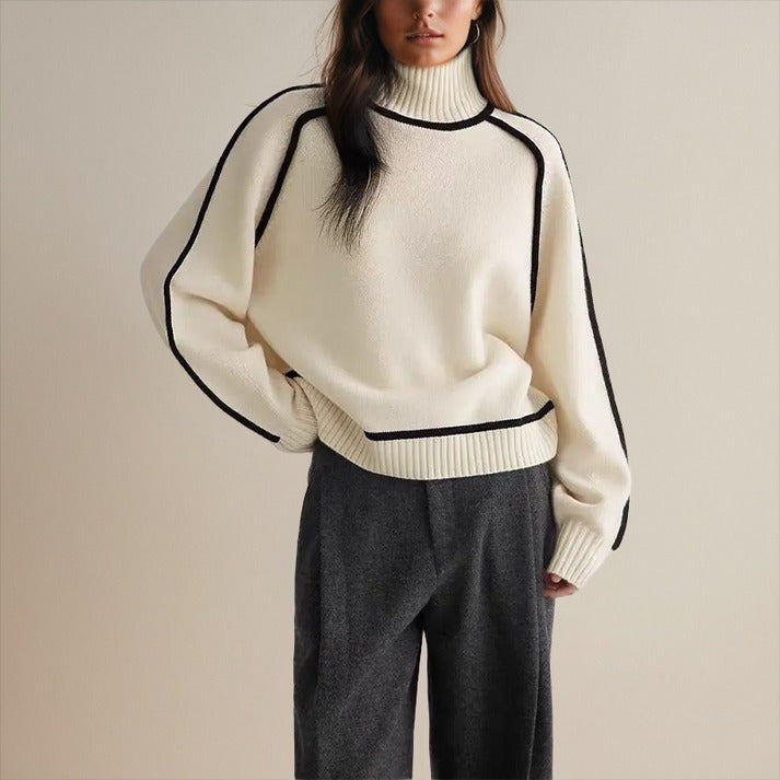 The Contrast Trim Roll Neck Jumper