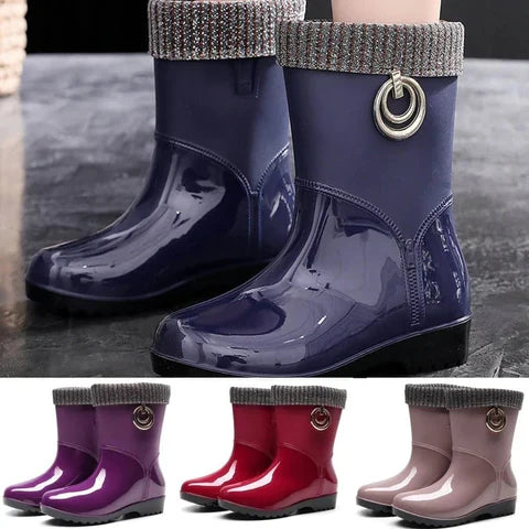 Rain Boots PVC Waterproof Anti Slip Sole Everyday Comfort
