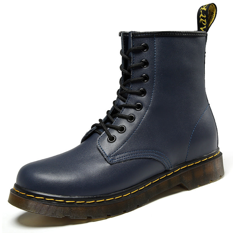 Faux Leather Ankle Boots Unisex Rugged Durable Timeless