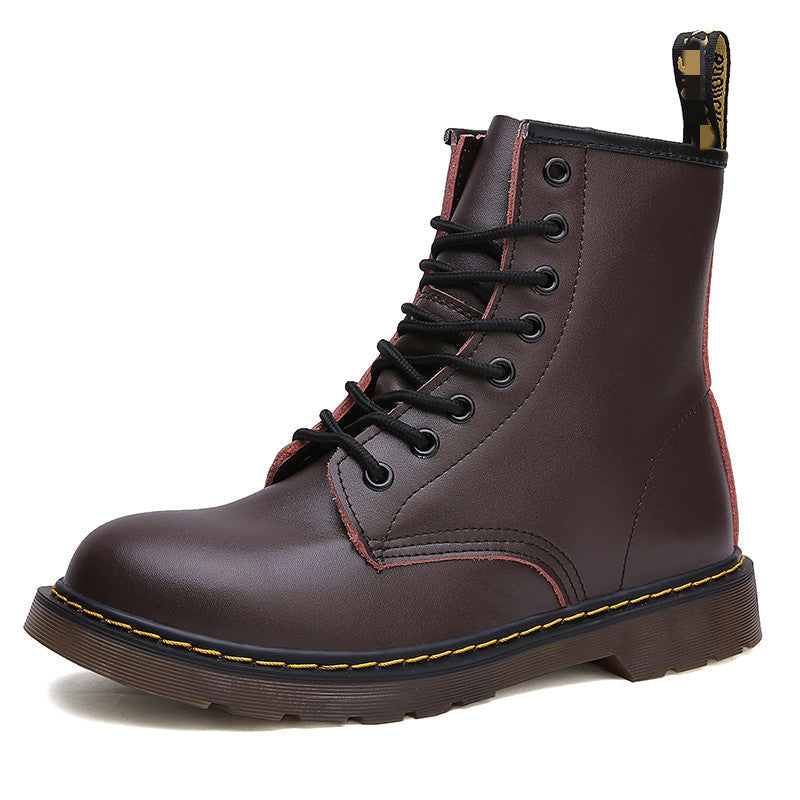 Faux Leather Ankle Boots Unisex Rugged Durable Timeless