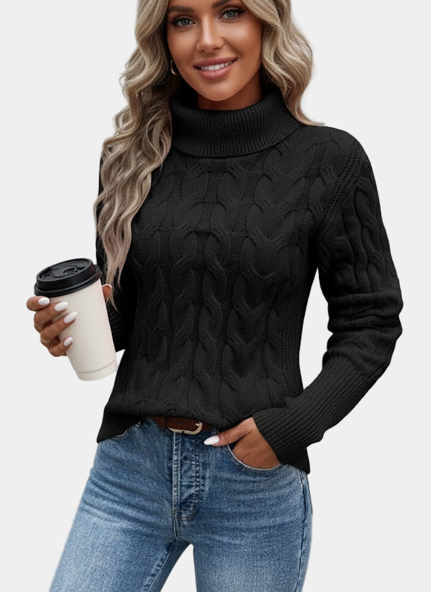 The Cable Knit Roll Neck Jumper