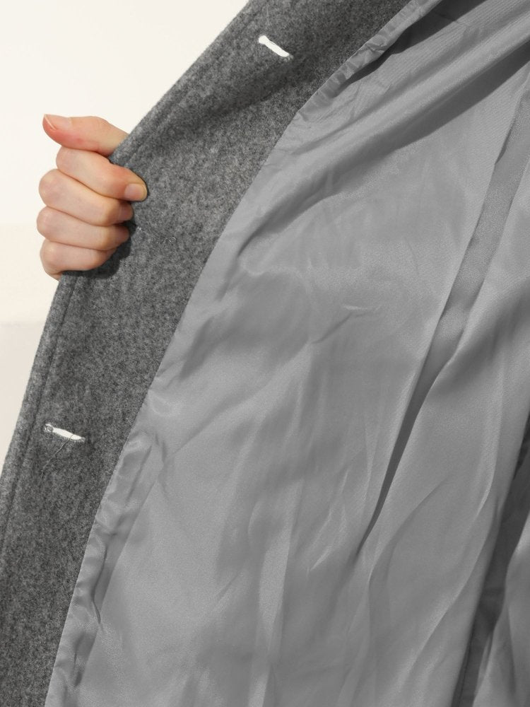 Winter Coat Single Button Closure Elegant Tailored