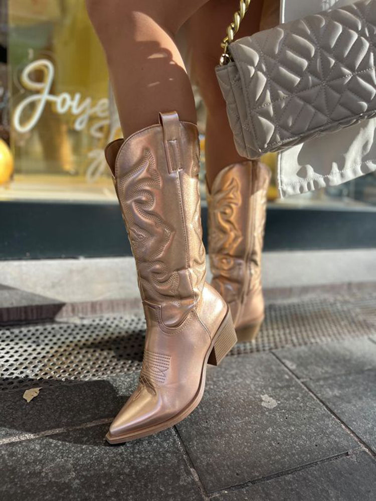 Metallic Cowboy Boots Western Statement Comfortable Fit