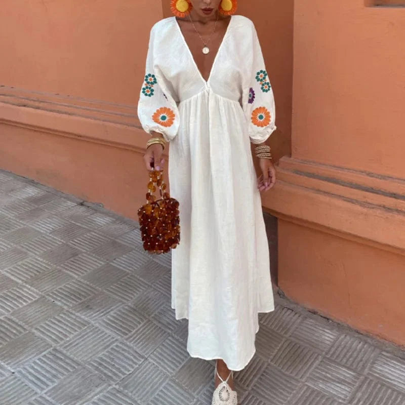 Boho Floral Dress Long Sleeve