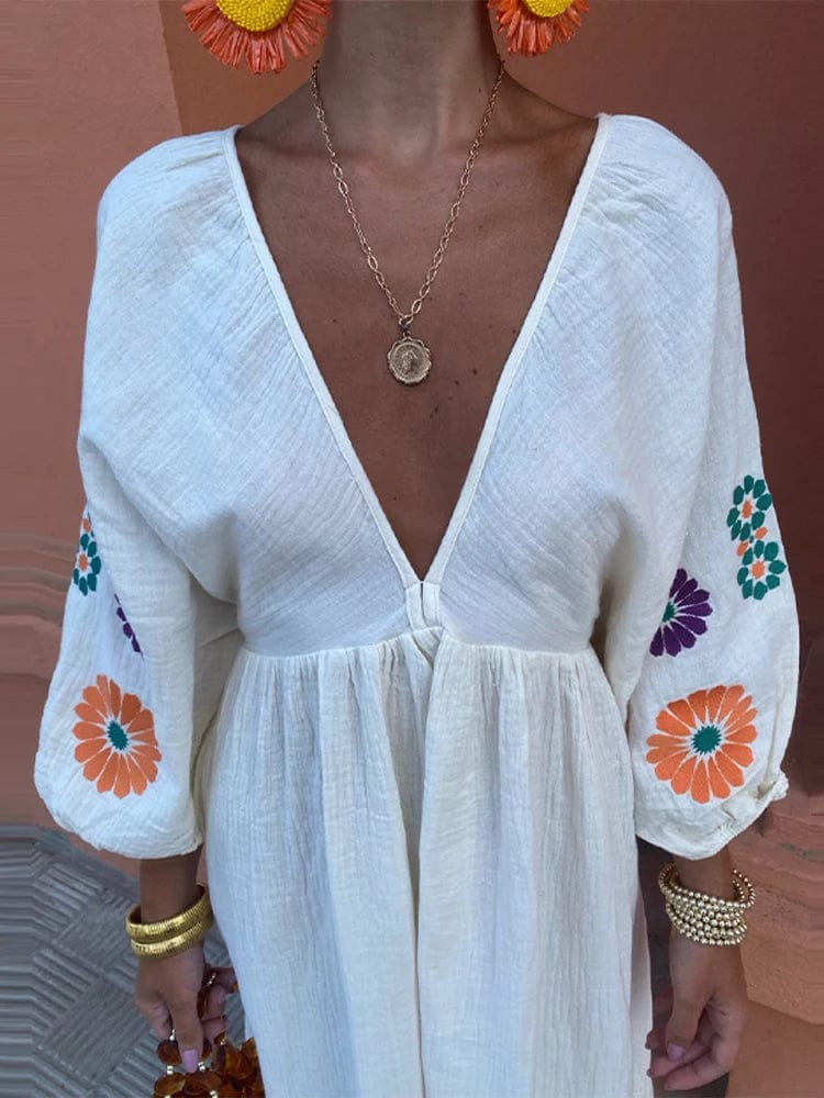 Boho Floral Dress Long Sleeve
