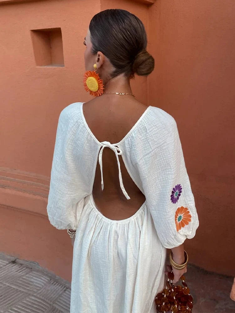 Boho Floral Dress Long Sleeve