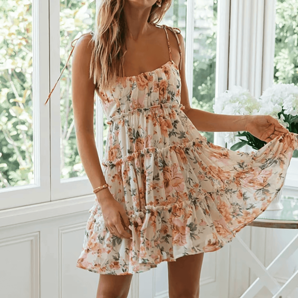 Short Floral Dress Spaghetti Strap