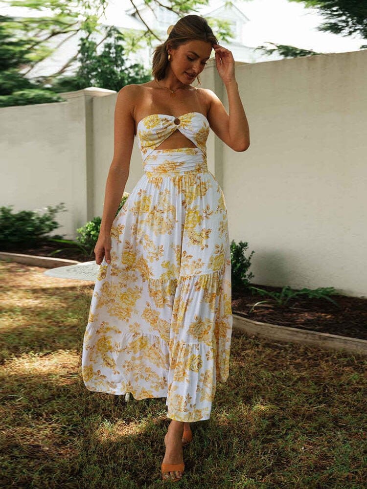 Floral Maxi Dress Off Shoulder