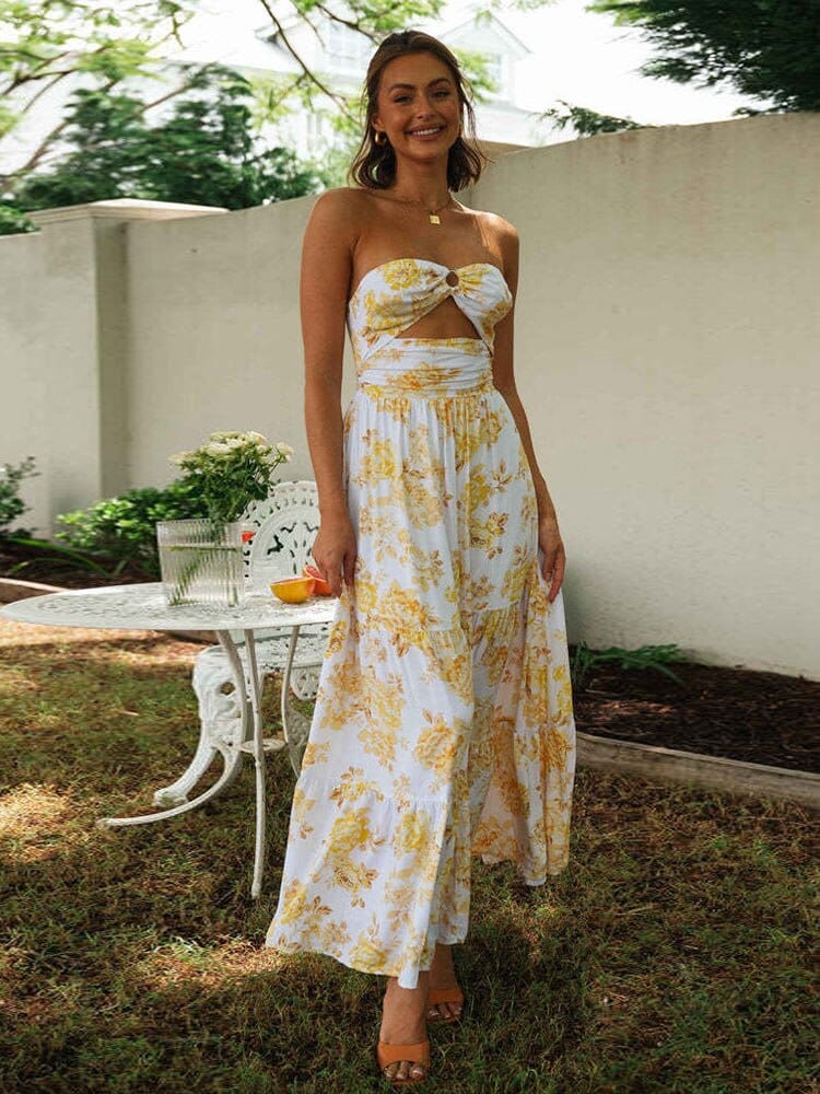 Floral Maxi Dress Off Shoulder