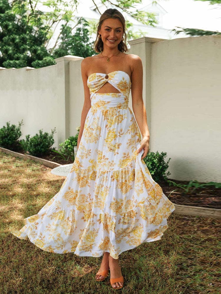 Floral Maxi Dress Off Shoulder
