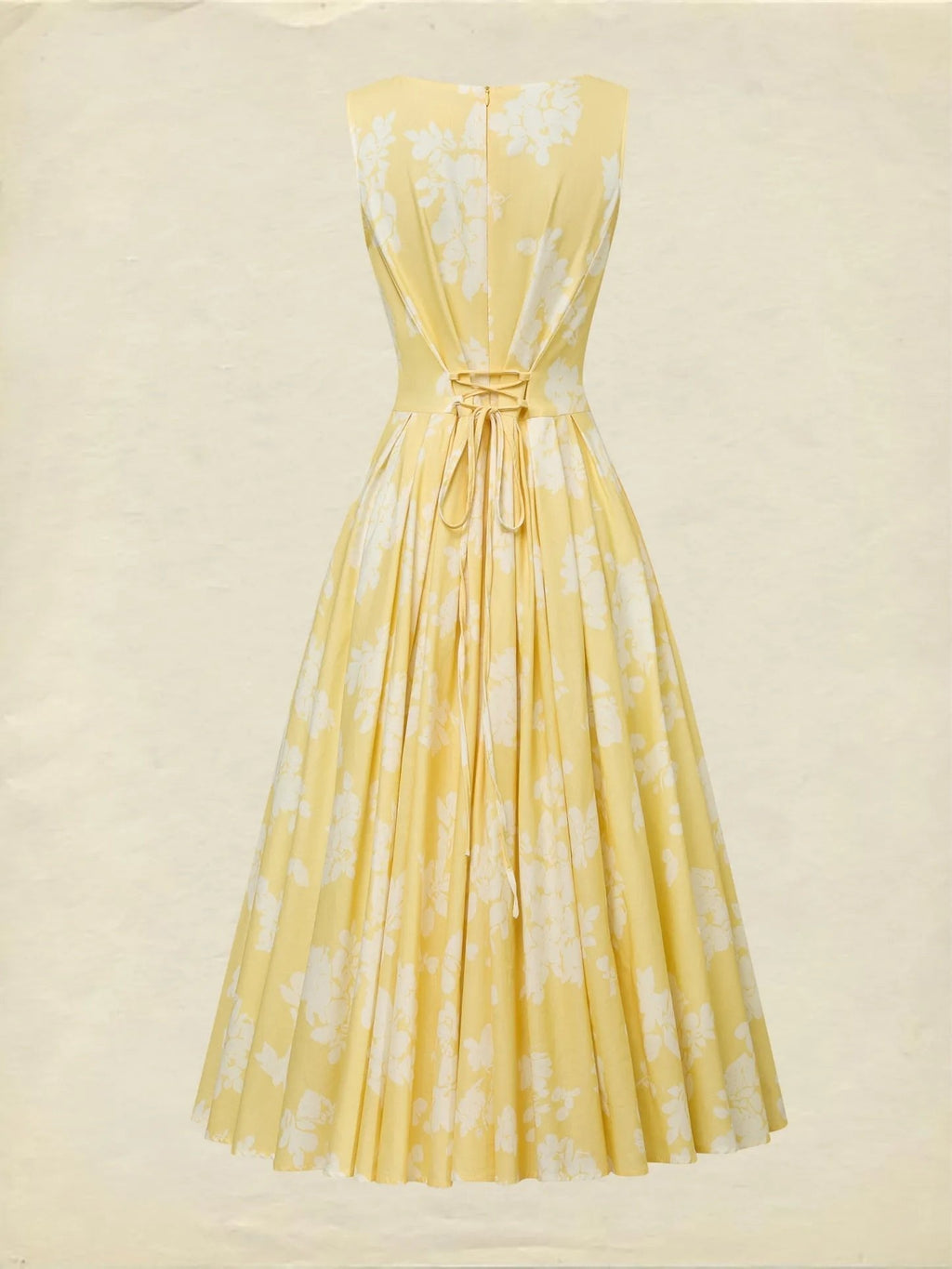 Floral Linen Sleeveless Midi Dress