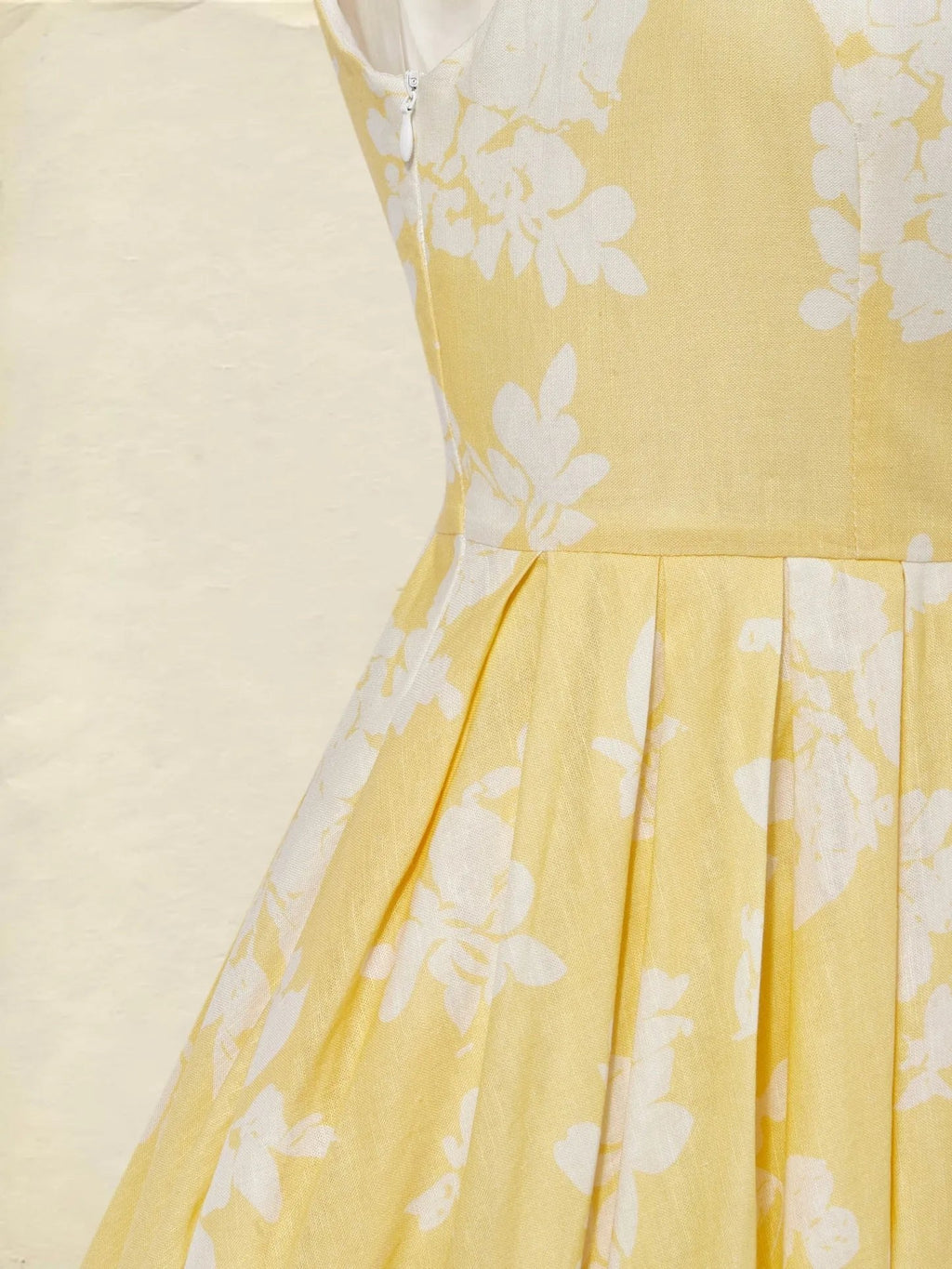 Floral Linen Sleeveless Midi Dress