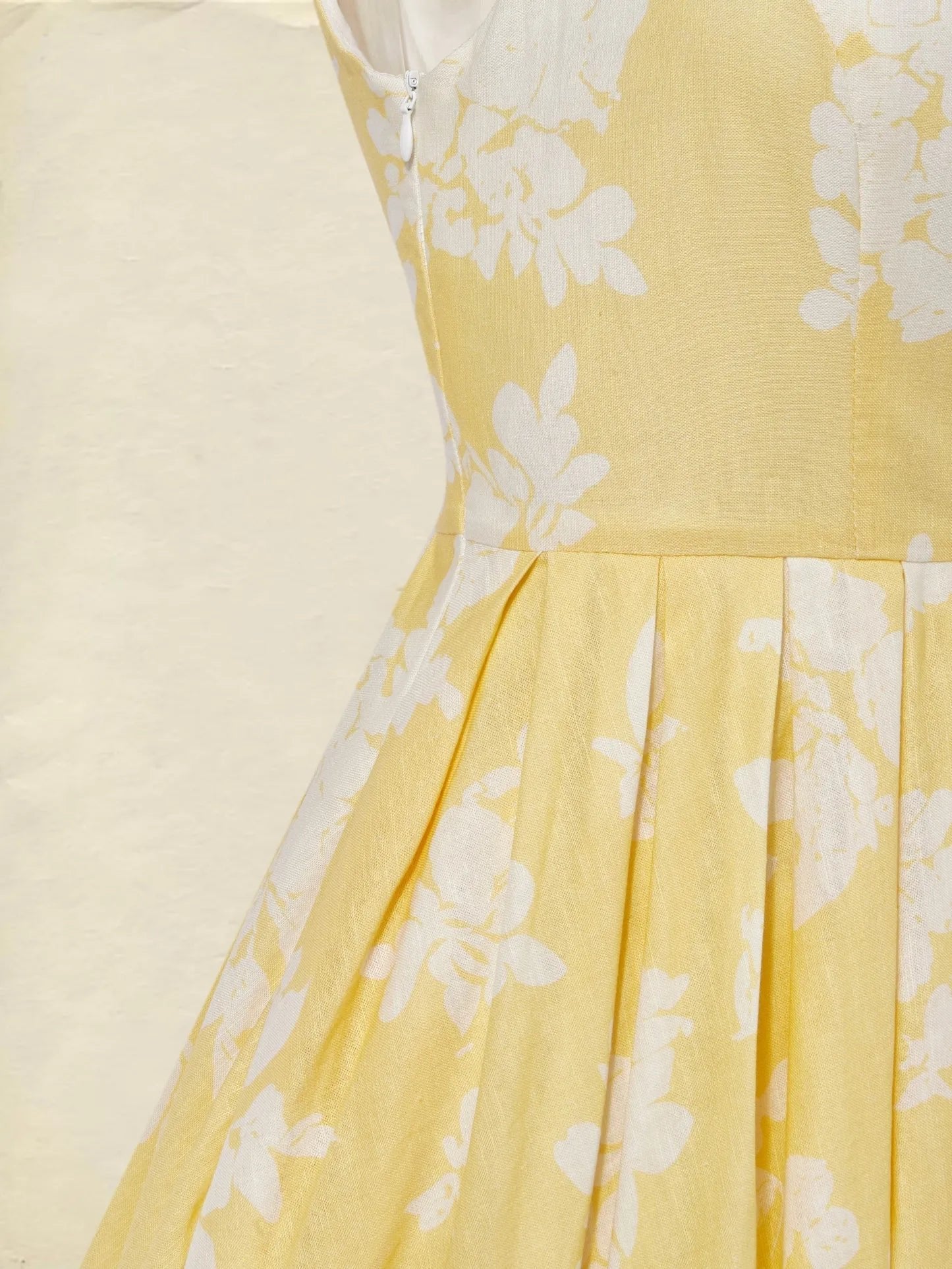 Floral Linen Sleeveless Midi Dress