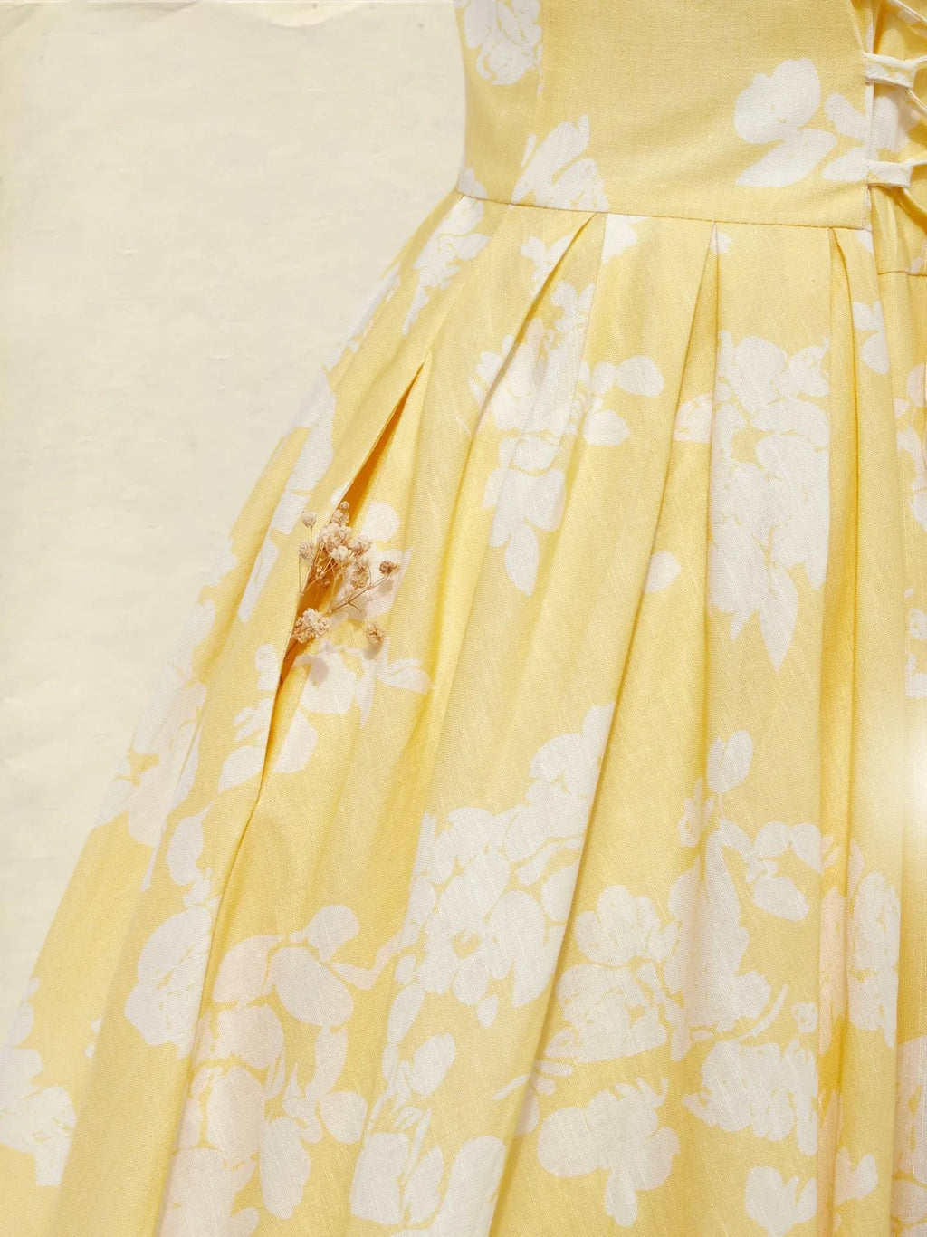 Floral Linen Sleeveless Midi Dress