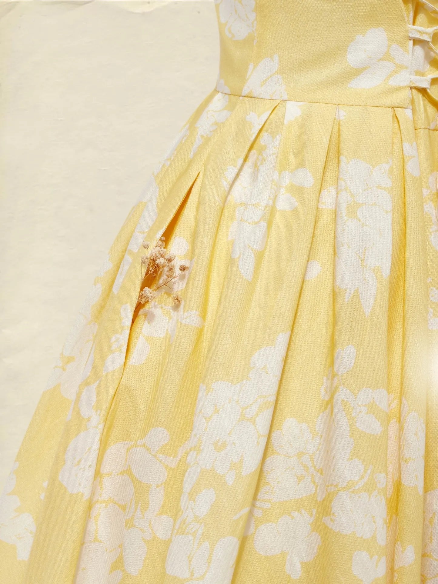 Floral Linen Sleeveless Midi Dress